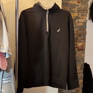 NAUTICA LONG SLEEVE QUARTER-ZIP SWEATER XL BLACK GREY
